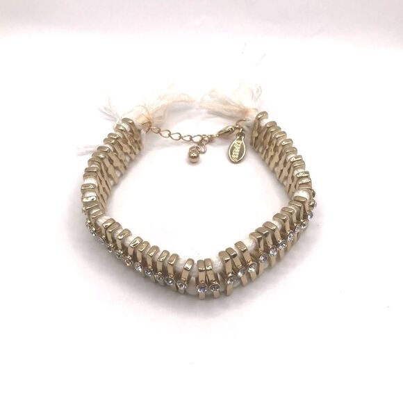 Express Jewelry - Express Gold and White Woven Bracelet